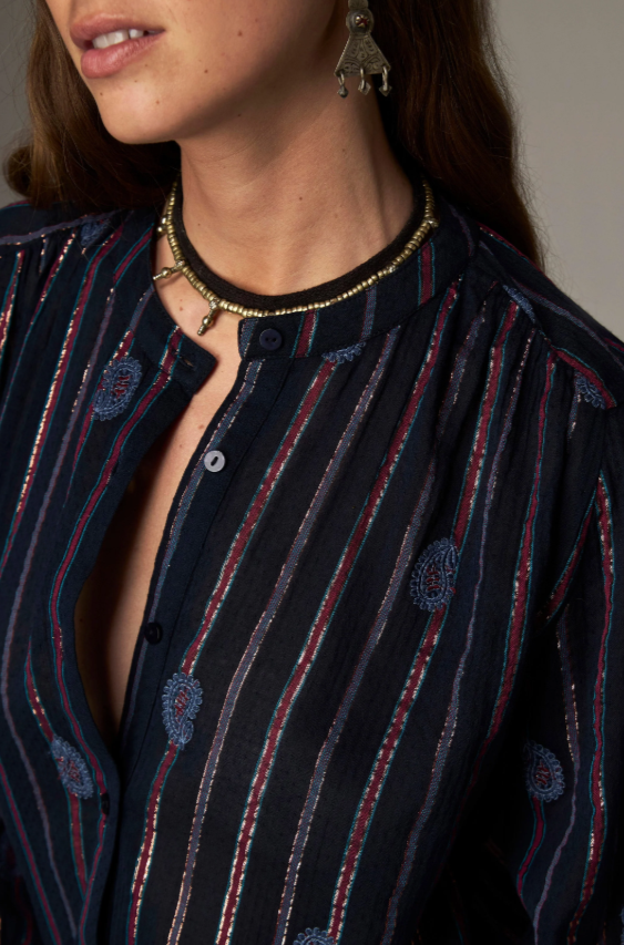 Maison Hotel blusa mina stripe berry - Imagen 2