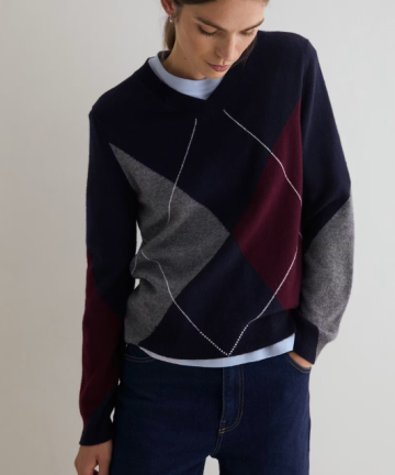 Yerse jersey rombos azul marino, burdeos y gris