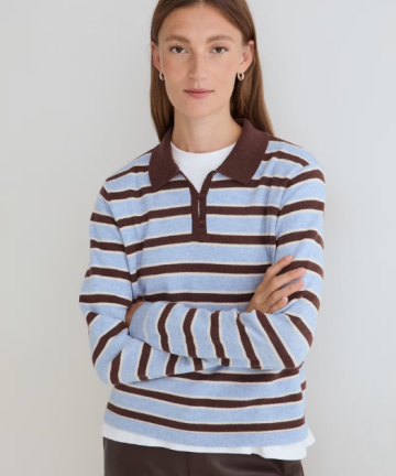 Yerse jersey camisero rayas azul y chocolate