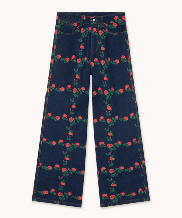 Tiny big sisters jeans roses grid con bordado berta