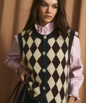 Sophie+Lucie chaleco arlequin punto mantequilla