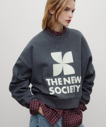 TNS sudadera logo mujer gris oscuro