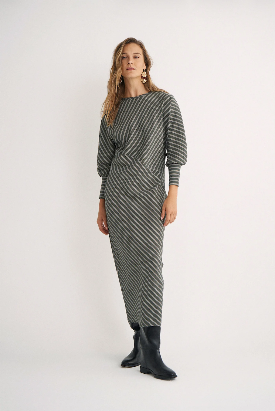 Magnolya vestido berta green stripes - Imagen 2