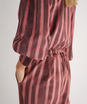 Alternative view of Magnolya pantalón rayan granate stripes velvet