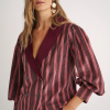 Magnolya pantalón rayan granate stripes velvet - Imagen 3
