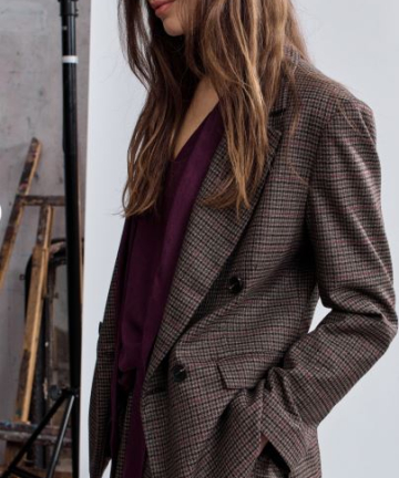 La Fee blazer gioba pata de gallo marrón