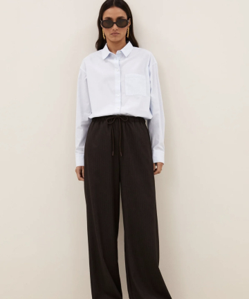 By Bar pantalón pelle pinstripe brown