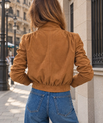 Alternative view of Sophie+Lucie chaqueta bomber ante ocre