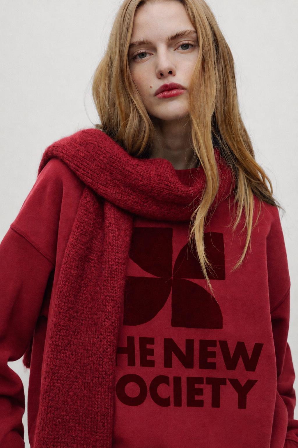 TNS sudadera mujer TNS logo rojo