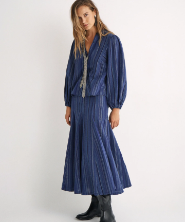 Alternative view of Magnolya falda leslie blue stripes