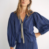 Magnolya blusa lisa blue stripes