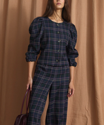 Alternative view of Sophie+Lucie chaqueta farol tartan azul