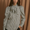 Sophie+Lucie blusa pajarita miniraya marrón
