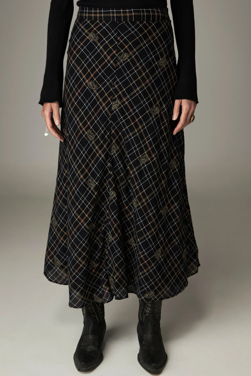 Maison Hotel falda nelly noir plaid