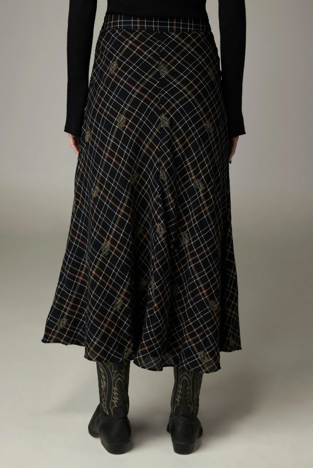 Maison Hotel falda nelly noir plaid - Imagen 5
