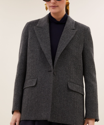 Bybar nes herringbone blazer dark grey melee