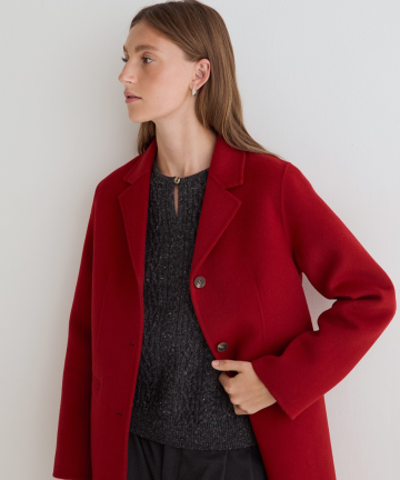 Alternative view of Yerse abrigo rojo lana handmade