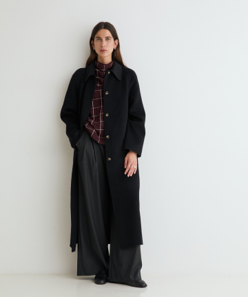 Alternative view of Yerse abrigo largo negro handmade