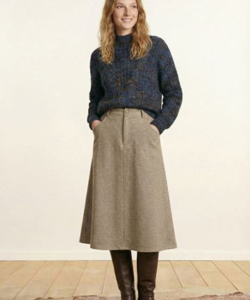 La Fee falda galade tweed beige espiga