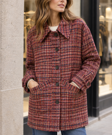 SeeuSoon abrigo corto tweed burgundy