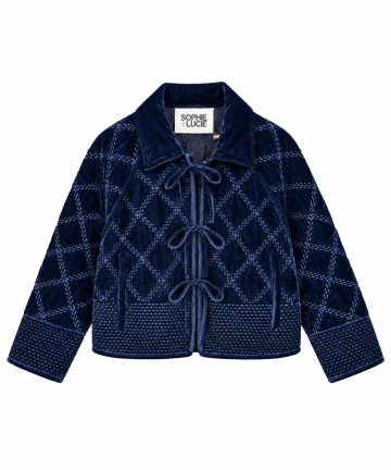 Sophie+Lucie chaqueta paloma terciopelo azul marino