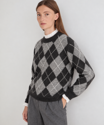 Yerse jersey rombos gris y negro