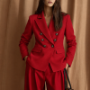 Sophie+Lucie chaqueta cruzada tricotina rojo