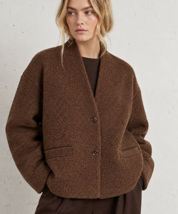 SeeuSoon chaqueta corta rizo chocolate