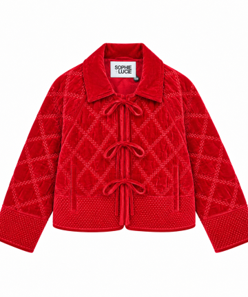 Sophie+Lucie chaqueta paloma terciopelo rojo