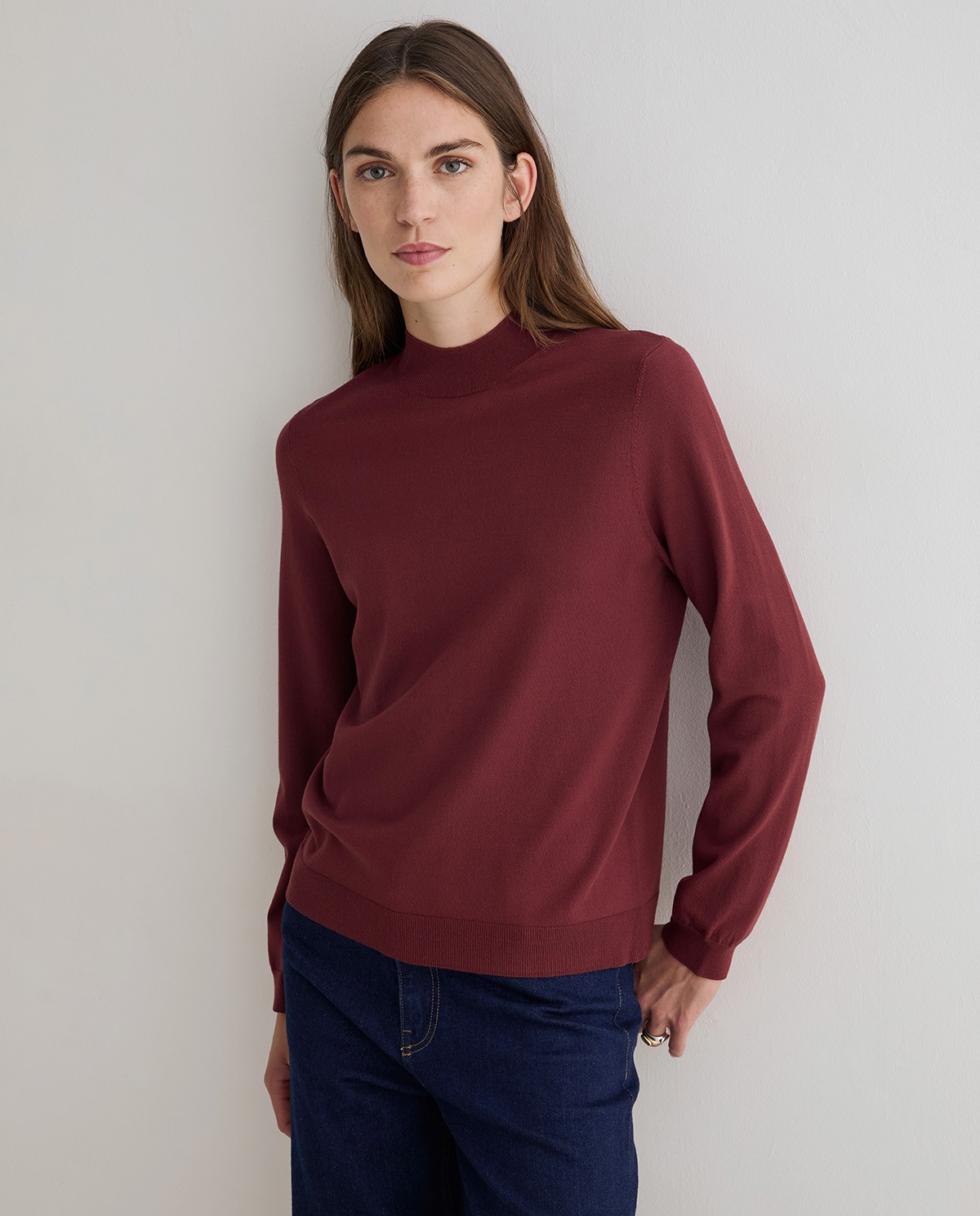 Yerse jersey cuello perkins granate