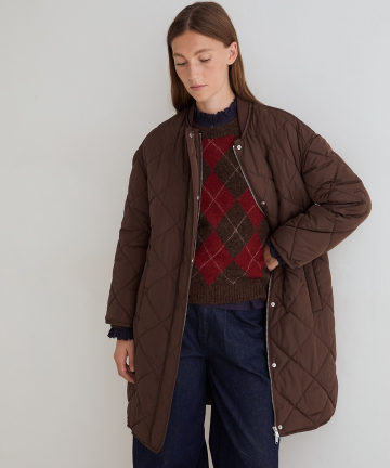 Yerse abrigo acolchado chocolate water repellent