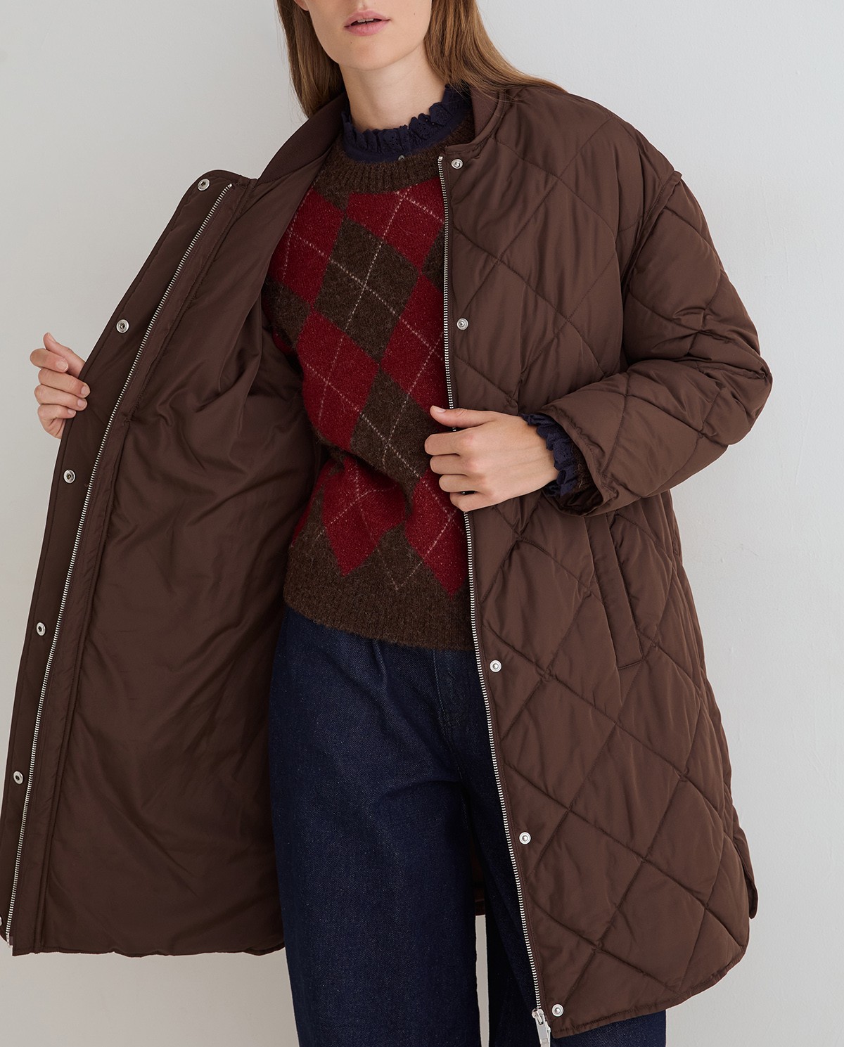 Yerse abrigo acolchado chocolate water repellent - Imagen 5