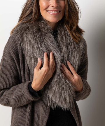 Alternative view of MAXI CUELLO PIEL NATURAL TALLA UNICA DARK MINK