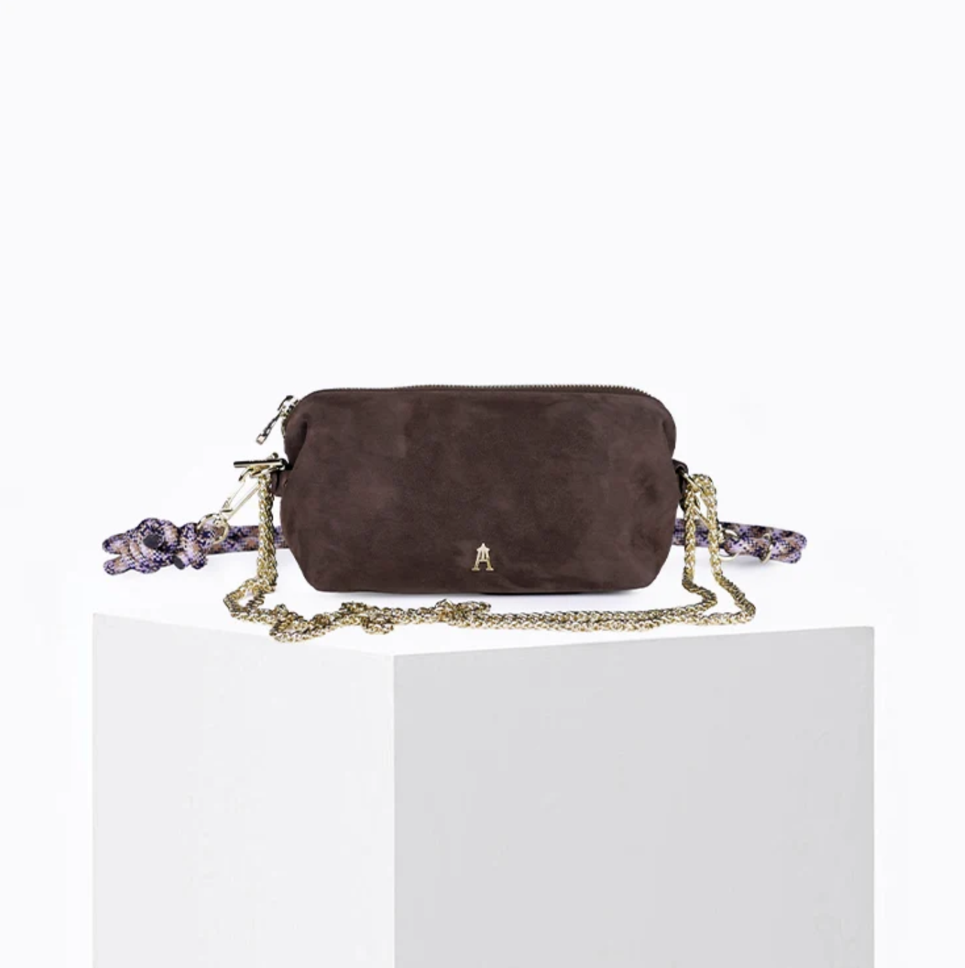 Craie studio bolso nauge suede choco