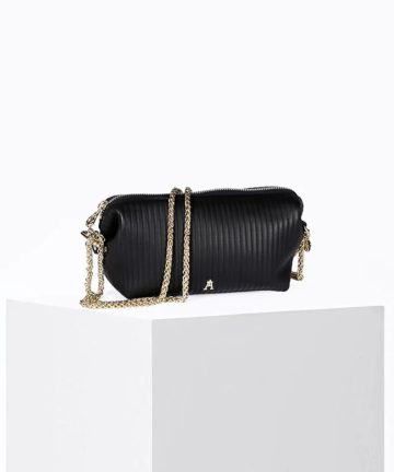 Alternative view of Craie studio bolso nauge plisse noir