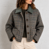 SeeuSoon chaqueta tweed verde cuello pana