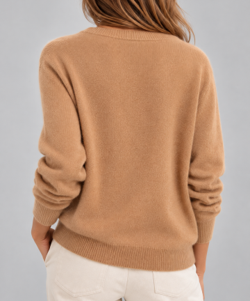 Alternative view of Solocascmir jersey camel cuello caja 100% cashmere
