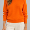 Solocascmir jersey naranja cuello caja 100% cashmere