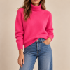 Solocascmir jersey cuello alto rosa fucsia 100% cashmere