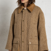 SeeuSoon abrigo corto espiga beige cuello pana