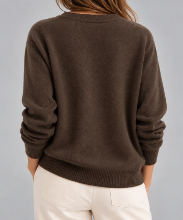 Alternative view of Solocascmir jersey marrón cuello caja 100% cashmere