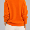 Solocascmir jersey naranja cuello caja 100% cashmere - Imagen 2