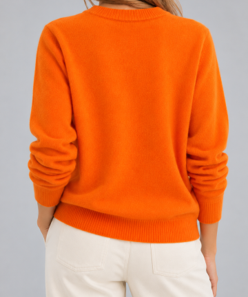 Alternative view of Solocascmir jersey naranja cuello caja 100% cashmere