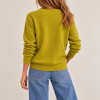 Solocascmir jersey verde cuello pico 100% cashmere - Imagen 2