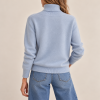 Solocascmir jersey cuello alto azul cielo 100% cashmere - Imagen 2