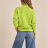 Solocascmir jersey cuello alto verde ácido 100% cashmere - Imagen 2