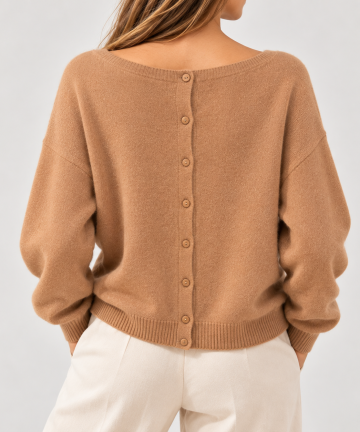 Alternative view of Solocasmir jersey camel botones